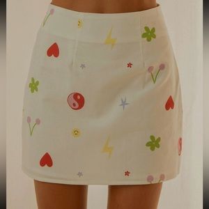 NWT US 2 Peppermayo Morning Market Mini Skirt - 90s Motif